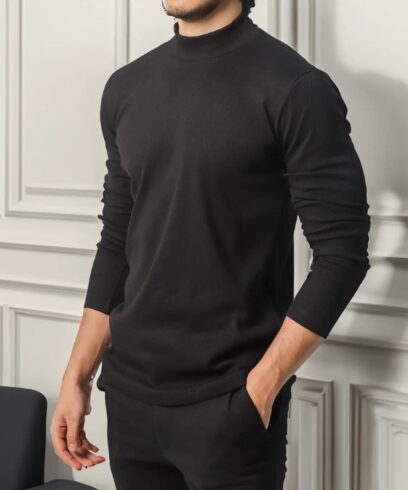 CUELLO TORTUGA NEGRA MANGA LARGA