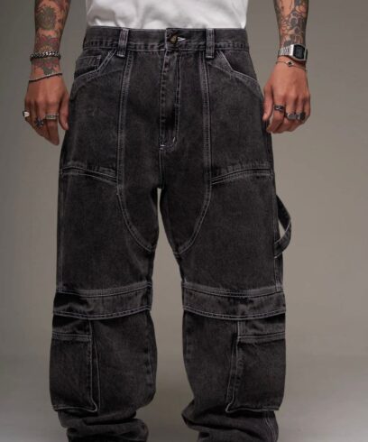 CARGO NEGRO HILO BLANCO