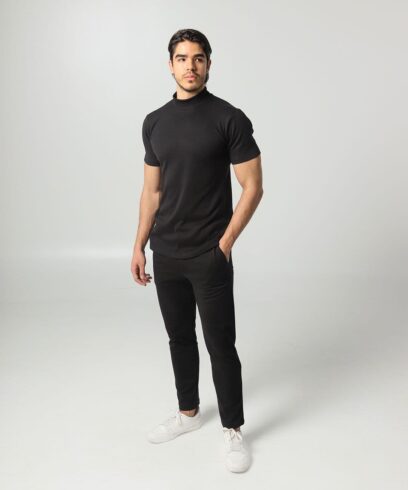 CUELLO TORTUGA NEGRA MANGA CORTA